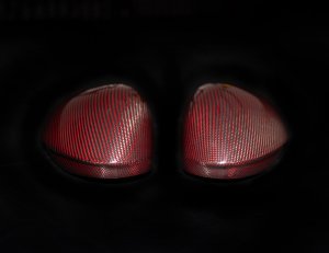 Alfa Romeo Giulia Mirror Covers - Carbon Fiber - Full Replacements - Feroce Carbon - w/ Factory Clips - Red Carbon Alfa Romeo Giulia Mirror Covers - Carbon Fiber - Full Replacements - Feroce Carbon - w/ Factory Clips - Red Carbon